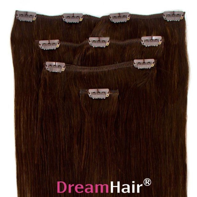 Clip-On Hårförlängning 4-delar 30cm 2#