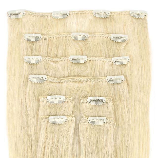 Clip-On Hårförlängning 8-delar 40cm Whiteblond#