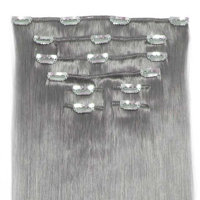 Clip-On Hårförlängning 8-delar 50cm Fashion Grey#