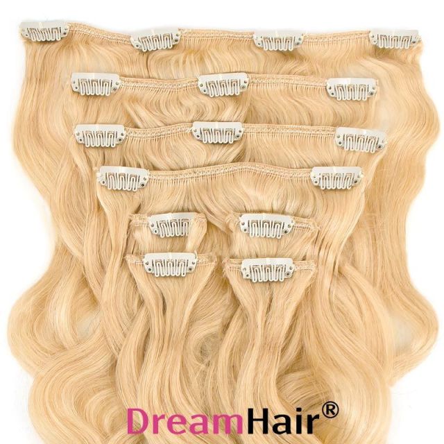 Clip-On Hårförlängning 8-delar Wave 40cm 613#