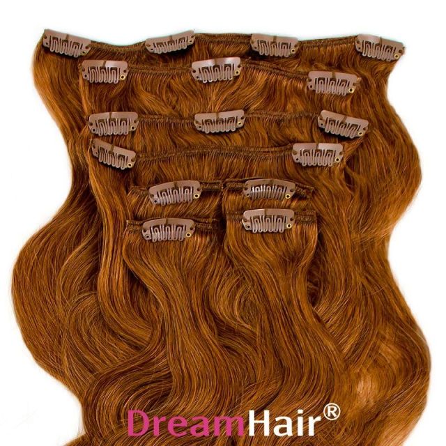 Clip-On Hårförlängning 8-delar Wave 60cm 8#