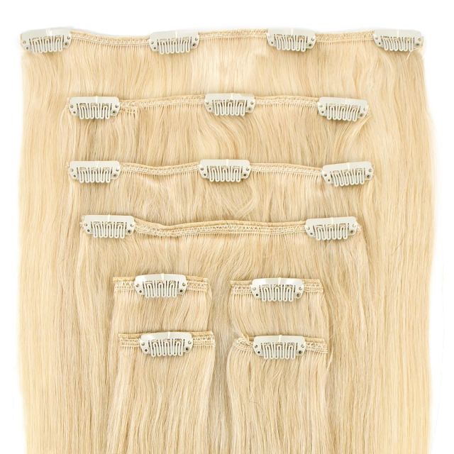 Clip-On Hårförlängning 8-delar 50cm Whiteblond#