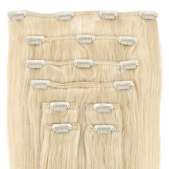 Clip-On Hårförlängning 8-delar 40cm Whiteblond#
