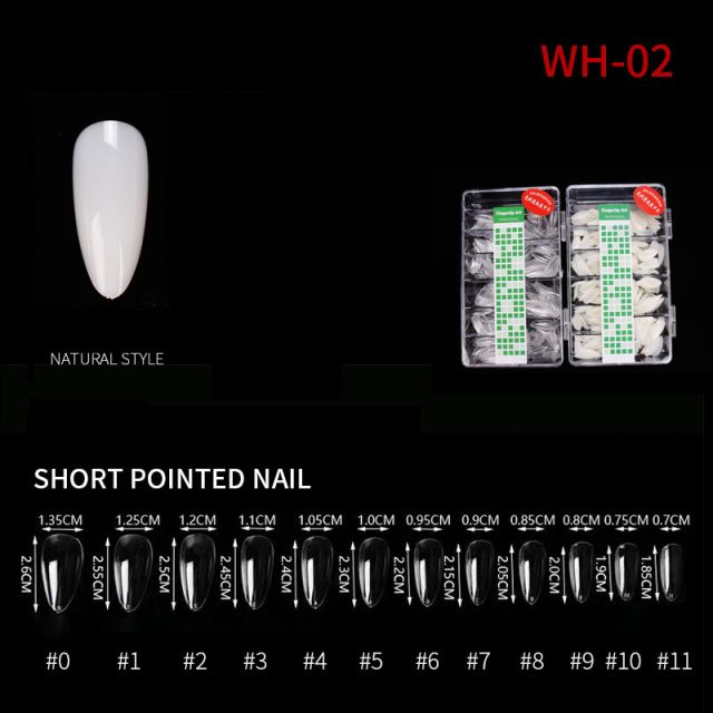 Nail Tip Short WH02 Natural 500 pcs