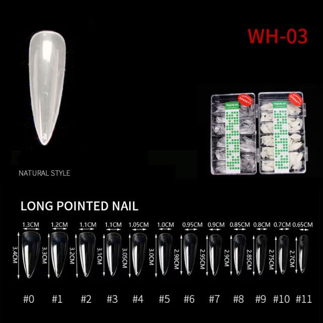 Nail Tip Long WH03 Natural 500 pcs