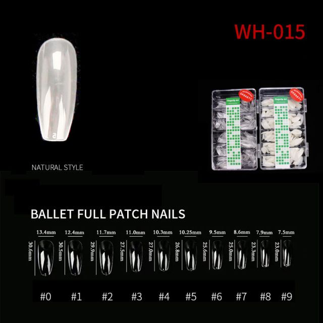 Nail Tip Natural Style WH05 Clear 500 pcs