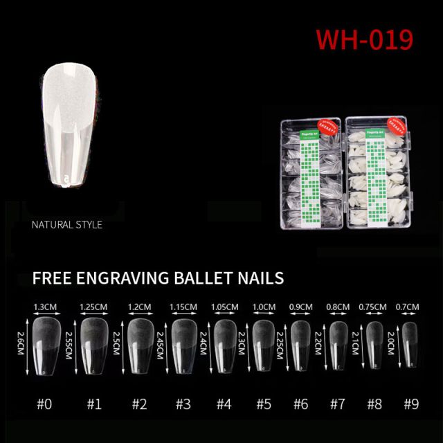 Nail Tip Natural Style WH05 Clear 500 pcs
