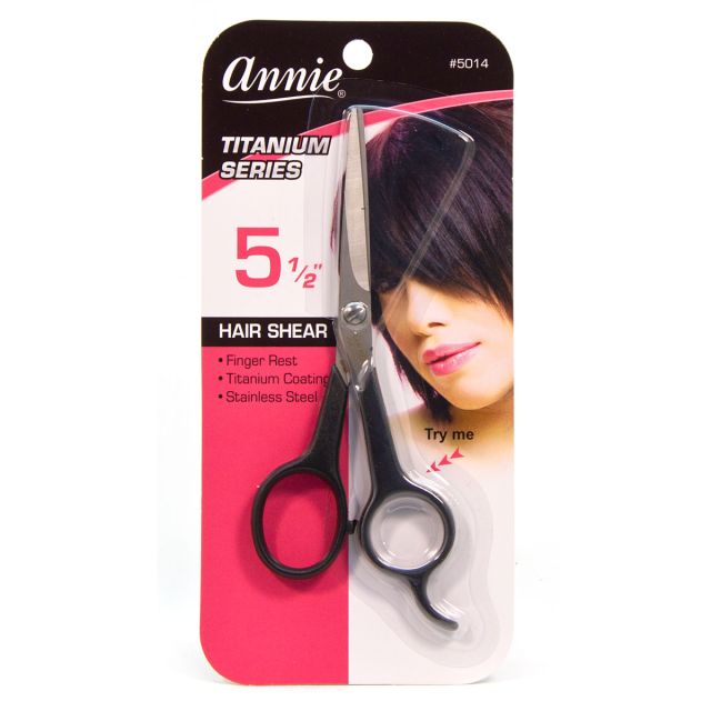 Annie Hair Cutting Scissors Titanium 5.5 Black