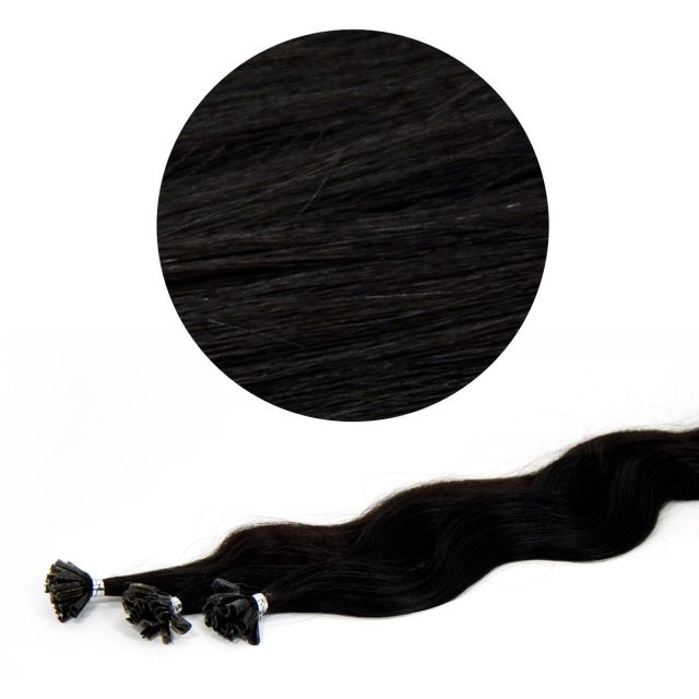 Nail Tip Hår European B-Wave 50cm 25st 1#