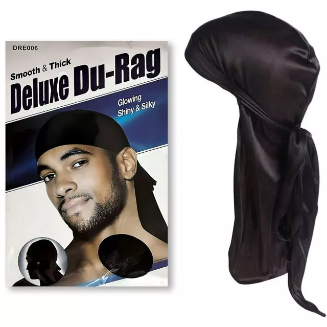 Mens Deluxe Silky Durag Black