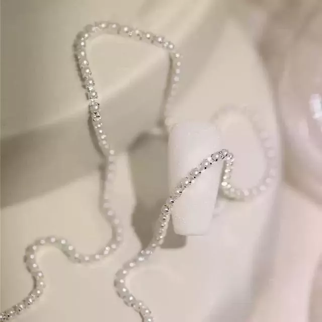 Nail Art Pearl Chain 0.19/30cm Silver 4#