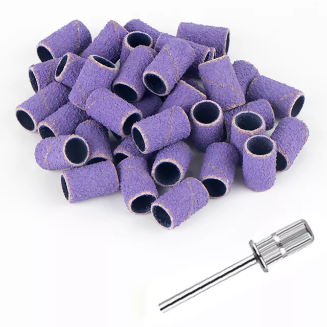 Cutter covers caps 180-grit, 6.3mm, Purple, 50 pieces + Mandrel