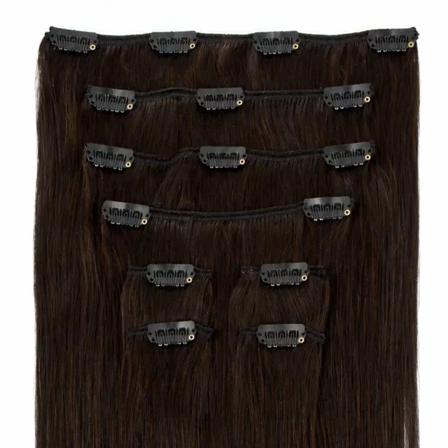 Clip-On Hårförlängning 8-delar 40cm 1B#