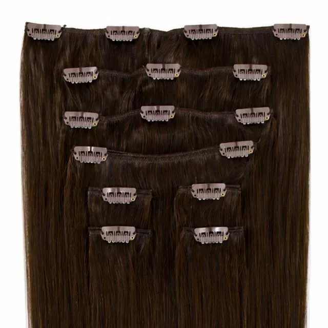 Clip-On Hårförlängning 8-delar 40cm 2#