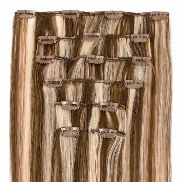 Clip-On Hårförlängning 8-delar 50cm P8/Whiteblond#
