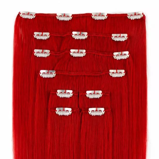 Clip-On Hårförlängning 8-delar 40cm RED#