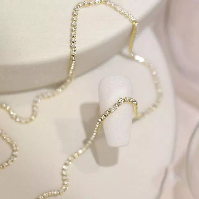 Nail Art Rhinestone Chain 0.15/30cm Gold 10#
