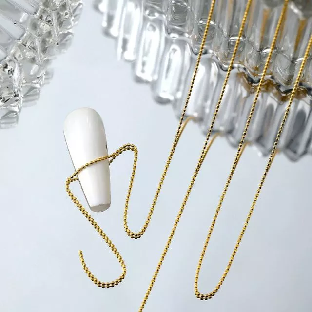 Nail Art Ball Chain 0.8mm/100cm Gold 5#