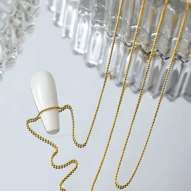 Nail Art Ball Chain 1mm/100cm Gold 7#