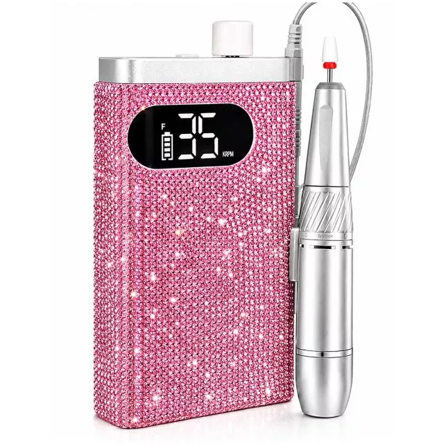 Rechargeable and Portable Nail Drill Crystal Pink