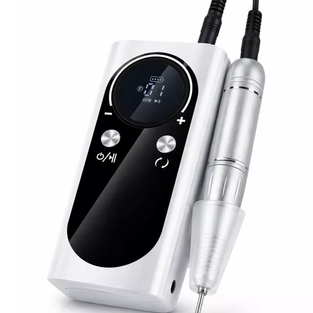 Rechargeable Cordless Nail Drill 45000rpm M2/White