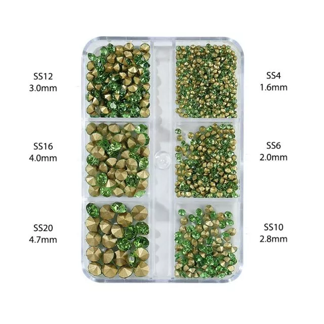 Nailart Diamonds SS4-SS20 Green Grape 1000pcs