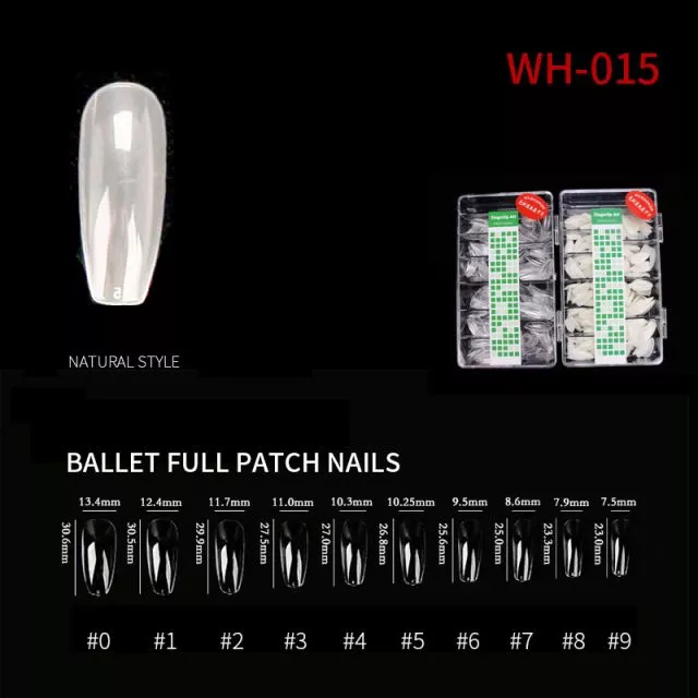Nail Tip Natural Style WH05 Clear 500 pcs