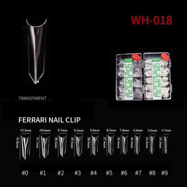 Nail Tip Natural Style WH05 Clear 500 pcs
