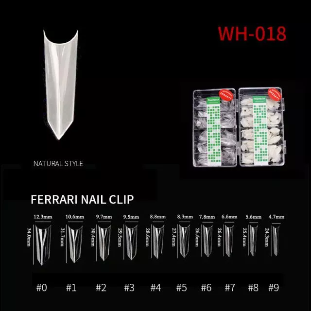 Nail Tip Natural Style WH05 Clear 500 pcs
