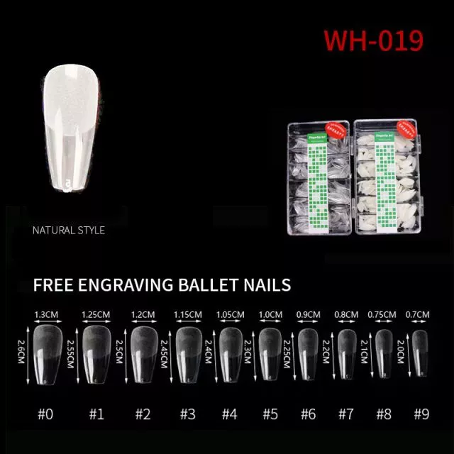 Nail Tip Natural Style WH05 Clear 500 pcs
