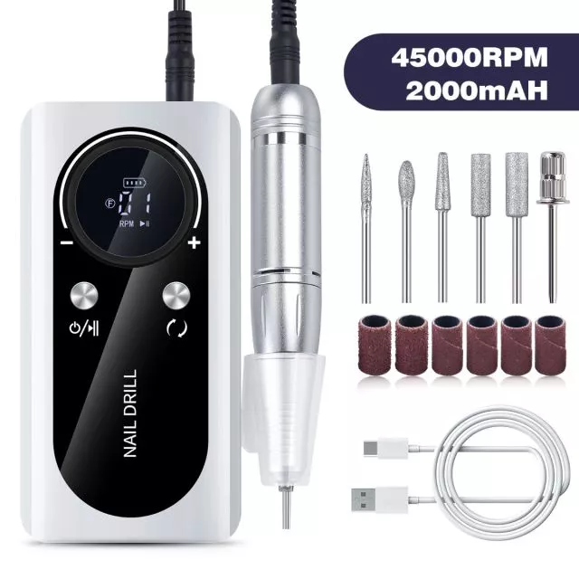 Rechargeable Cordless Nail Drill 45000rpm