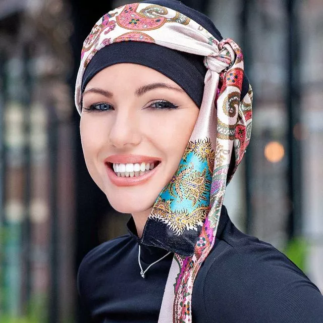 Masumi Headwear Yanna Black Velvet Alba Turquoise