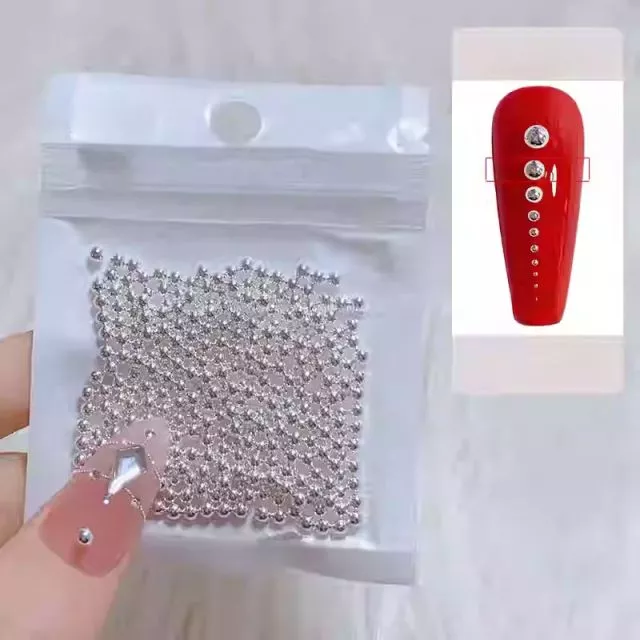 Nail Art Pearls 16# Silver 2.5mm / 400pcs