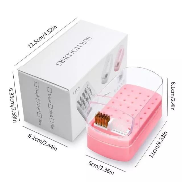 Drill Bit Holder and Cleaner Pink