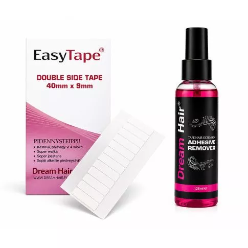 DreamHair Tape Extension Adhesive Remover 125ml + EasyTape Tape Tabs 12pcs
