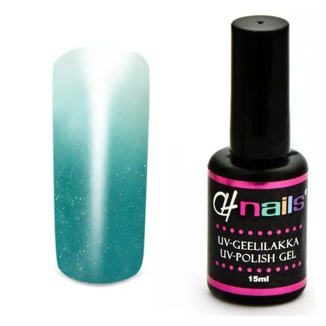 CH Nails Thermo Gel Lack Turkoosi-White Metallic