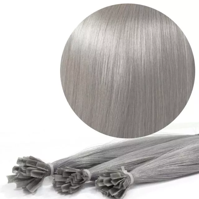 Nail Tip Hår European 25st 30cm Grey#