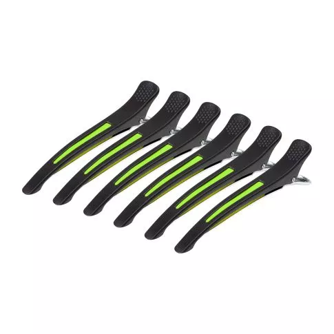 Clamps hairdressing clips for hair 6 pcs 11.5 cm mix neon