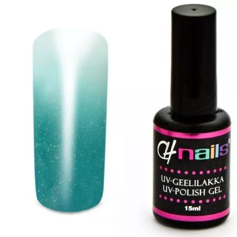 CH Nails Thermo Gel Lack Turkoosi-White Metallic