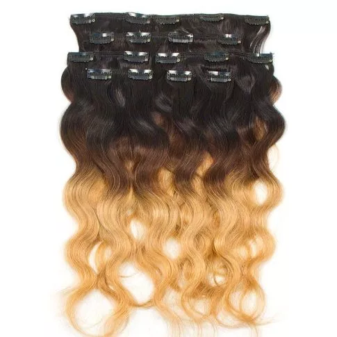 Clip-On Hårförlängning Ombre 8-pcs / 120g / 45cm 1B / 4 / 27