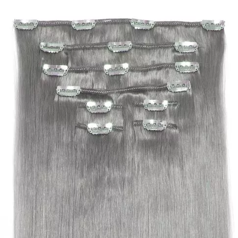 Clip-On Hårförlängning 8-delar 50cm Fashion Grey#