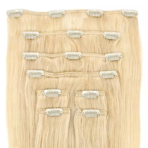 Clip-On Hårförlängning 8-delar 50cm Whiteblond#