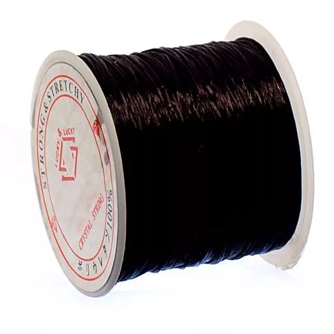 Elastic Crystal String Thread Svart