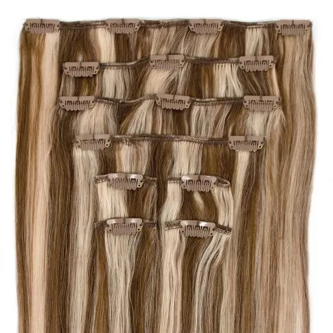 Clip-On Hårförlängning 8-delar 50cm P8/Whiteblond#