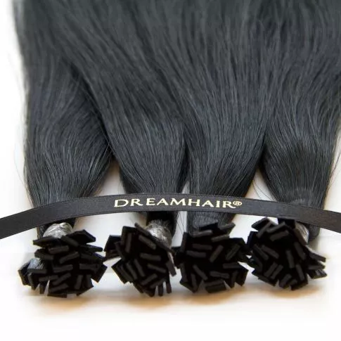 DreamHair Premium Slavian Nail Tip Hair 25kpl / 25g / 50cm / 1B#
