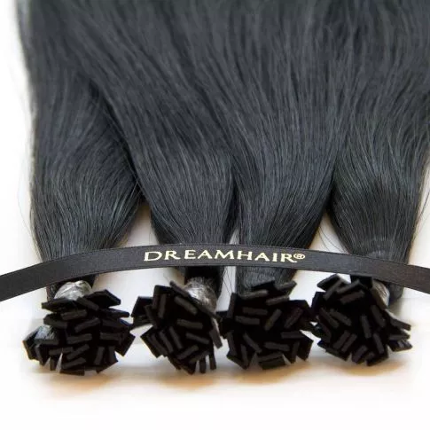 DreamHair Premium Slavian Nail Tip Hair 25kpl / 25g / 45cm / 1B#